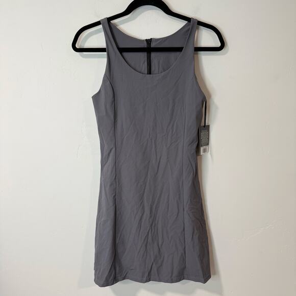 Youer Women's Mirage Dress Athetic Mini Tank Zipper Built in Shorts Gray NEW XS - Picture 1 of 10